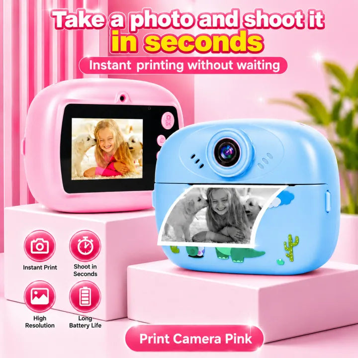 Smart Digital Dual Lens instant Print camera For kids 1080 P Vedio Recorder & Selfie Camera