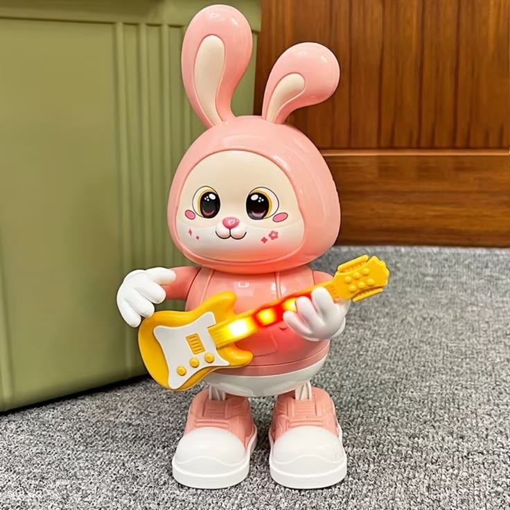 Dancing & Musical Guitar Bunny Toy with LED Flashing Lights for Toddlers