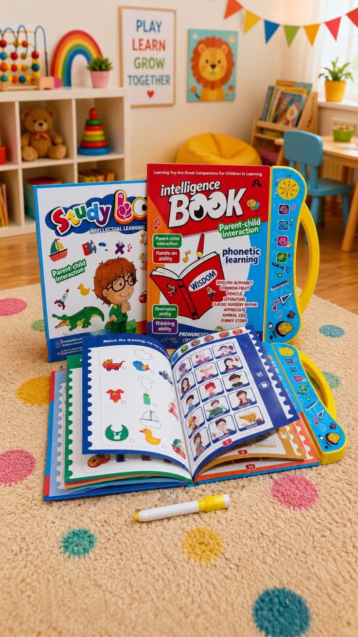 Interactive Electronic Intelligence Study Book for Kids – Audio Learning, Phonics, Nursery Rhymes & Writing Toy