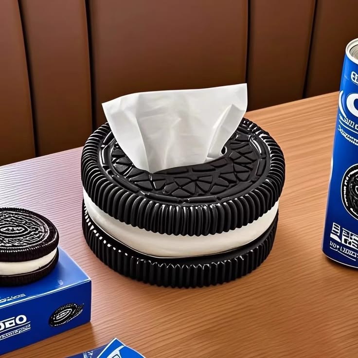 MIMO PVC RESIN COOKIE DESIGN ROUND TISSUE BOX HOLDER
