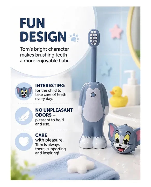 Cute Tom and Jerry Cartoon KidsToothbrush Set – Soft Bristle Oral Care Brush for Children